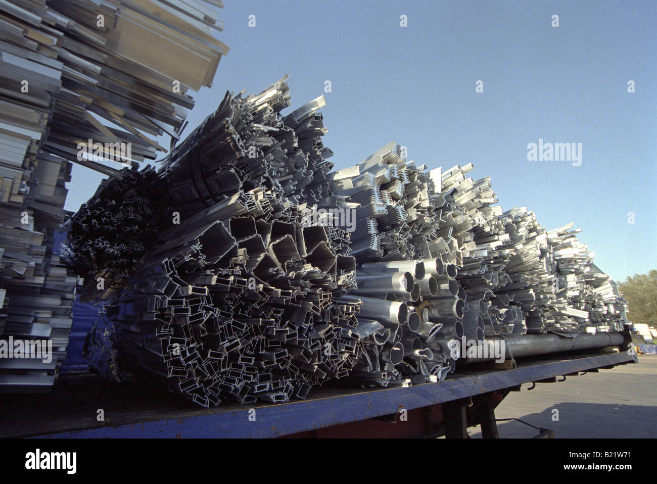 Scrap Aluminium Extrusions Stock Photo