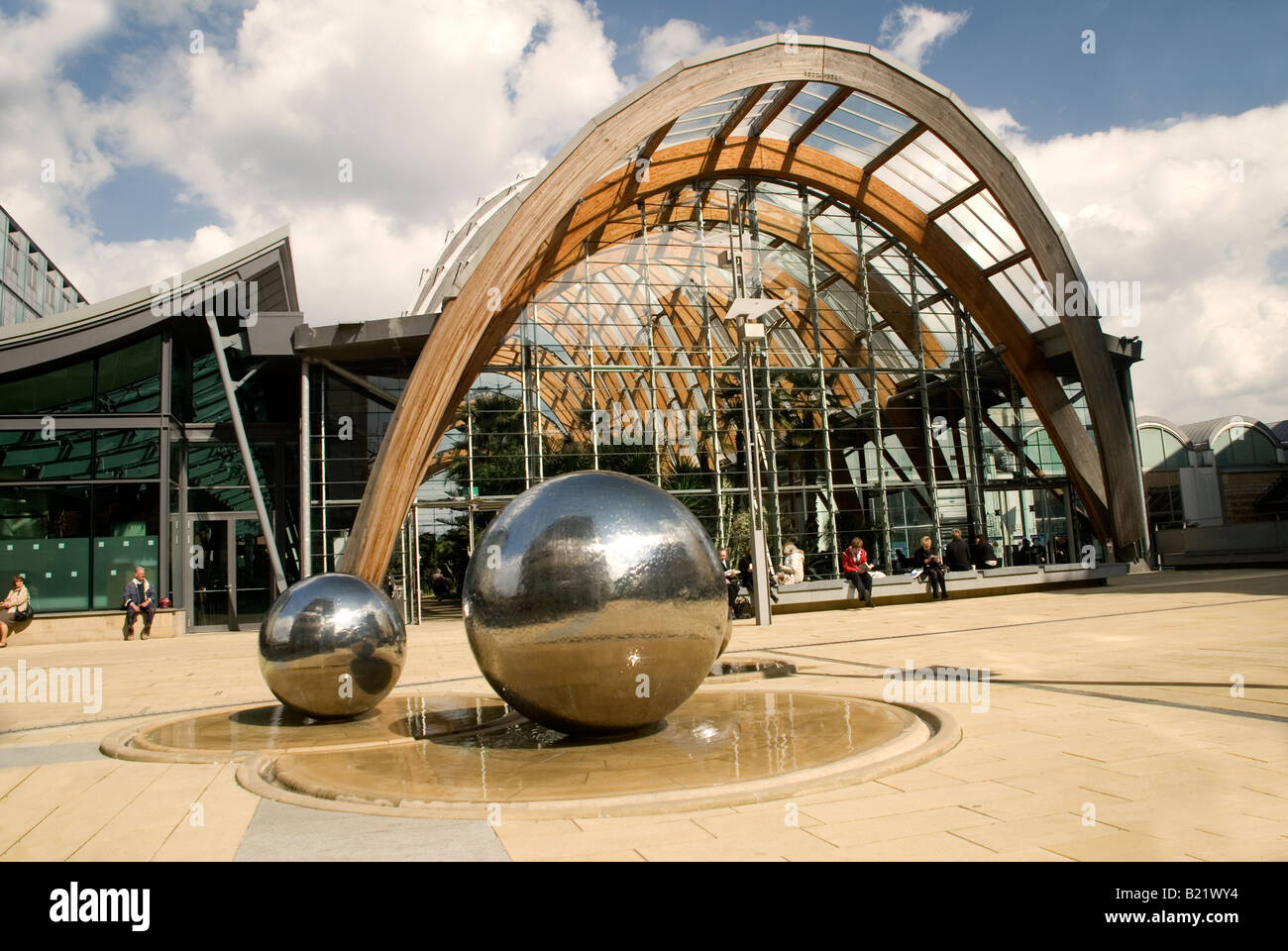 The Winter Gardens and St Paul's Square, Sheffield city centre Stock
