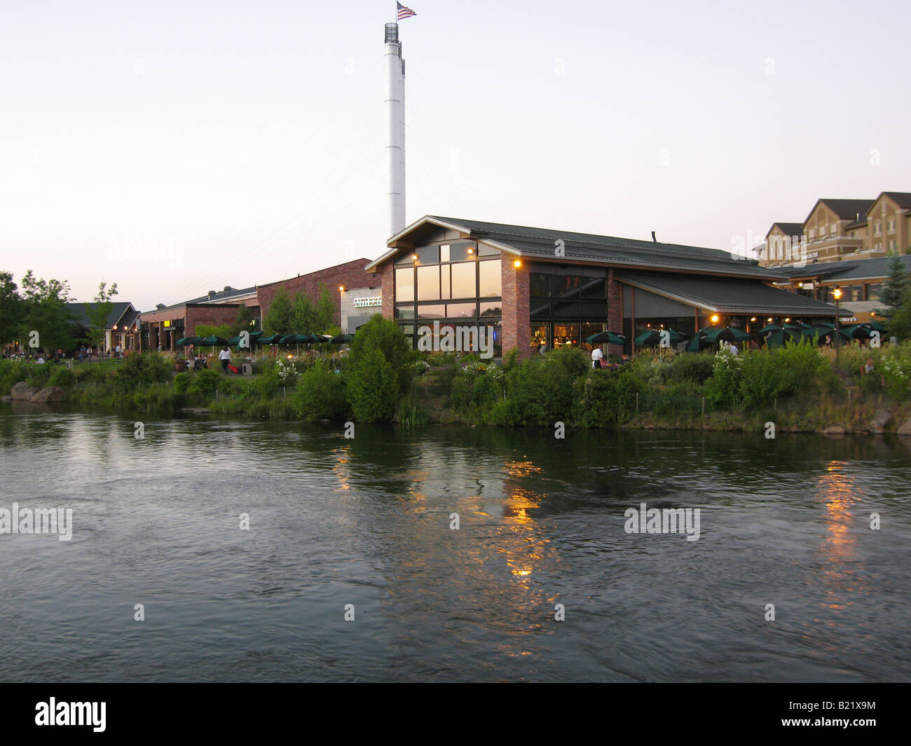 Old Mill district Bend Oregon renovated for high end shopping and