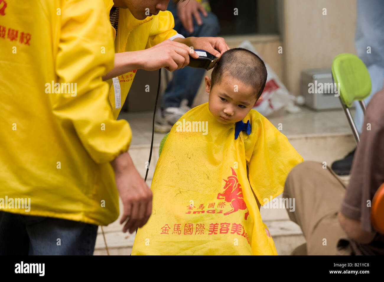 Young Boy Getting A Haircut In Guilin China Stock Photo 18483144