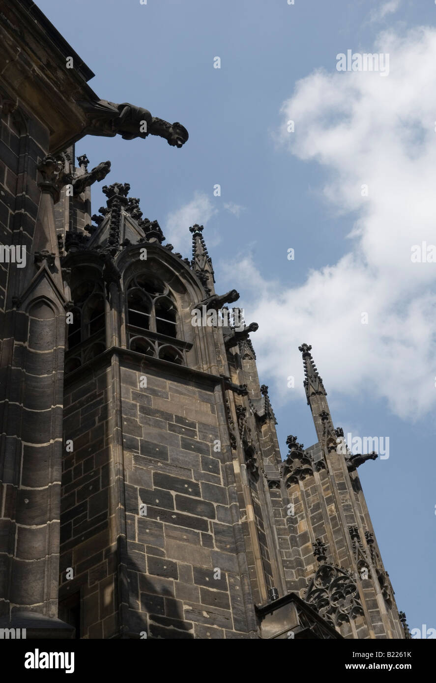 Detail  of St. Vitus' Cathedral, Prague Castle, Czech Republic Stock Photo