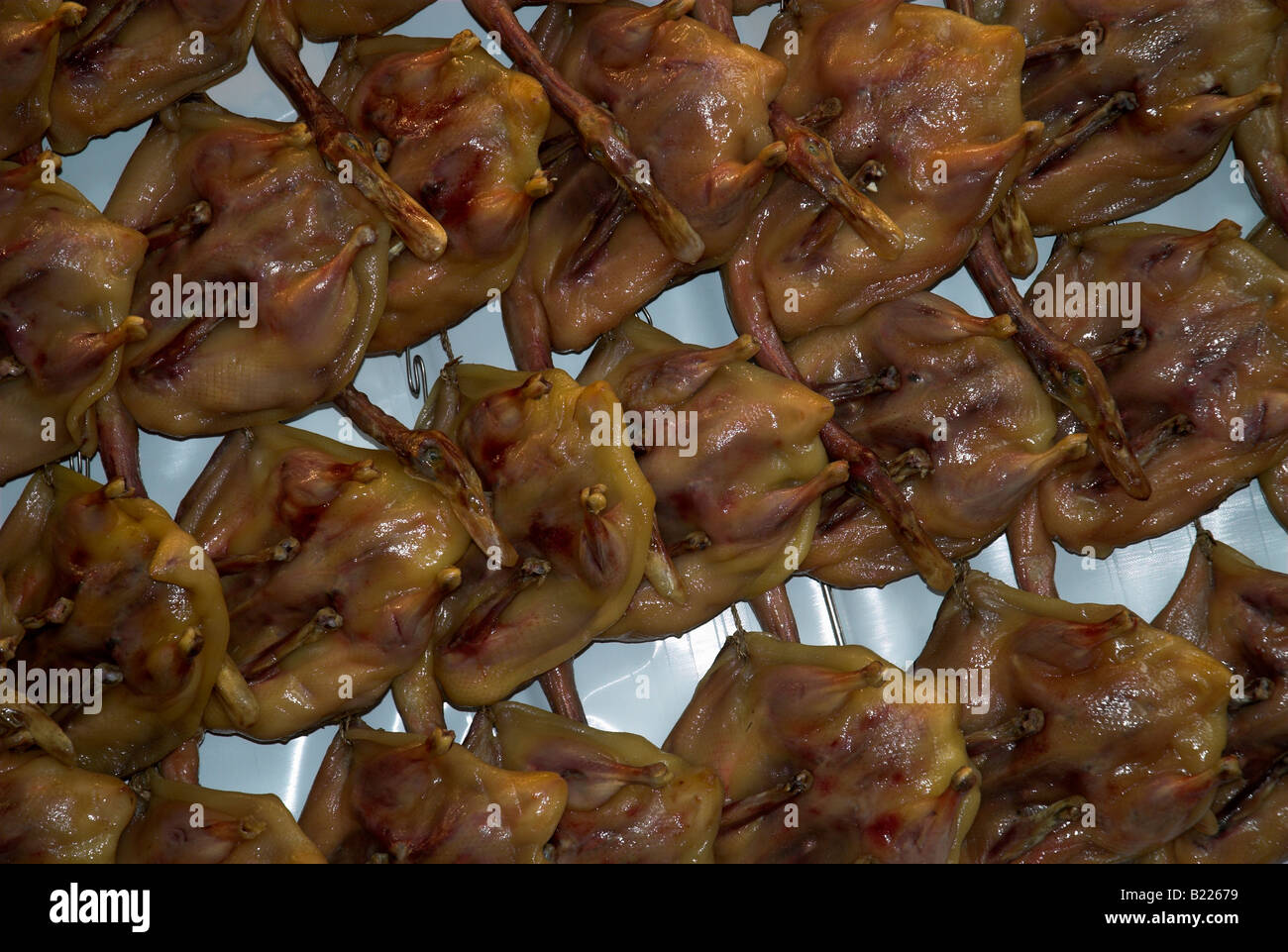 Basted chickens at Chinese New Year, Singapore Stock Photo