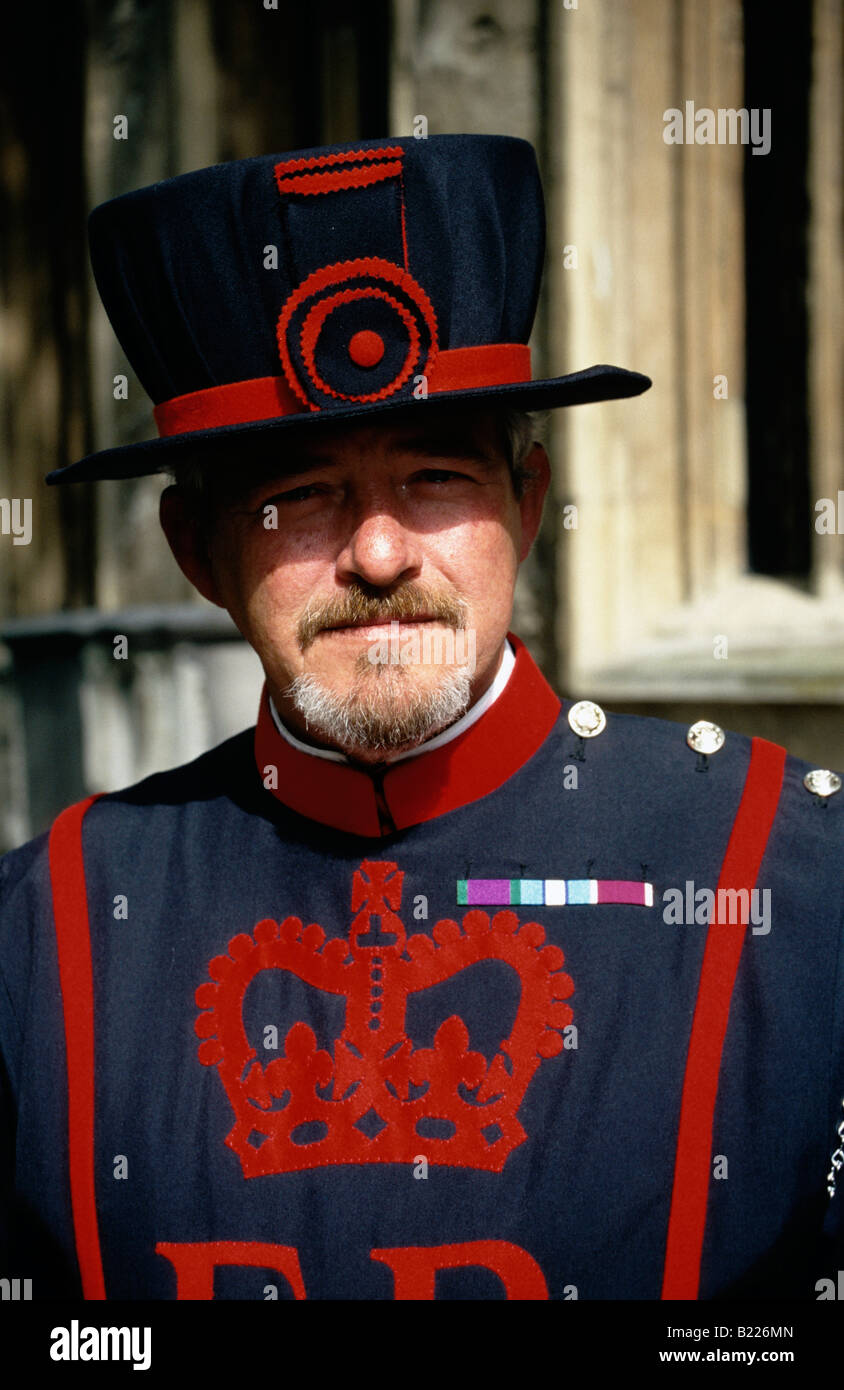 Beafeater Guard Tower of London Stock Photo