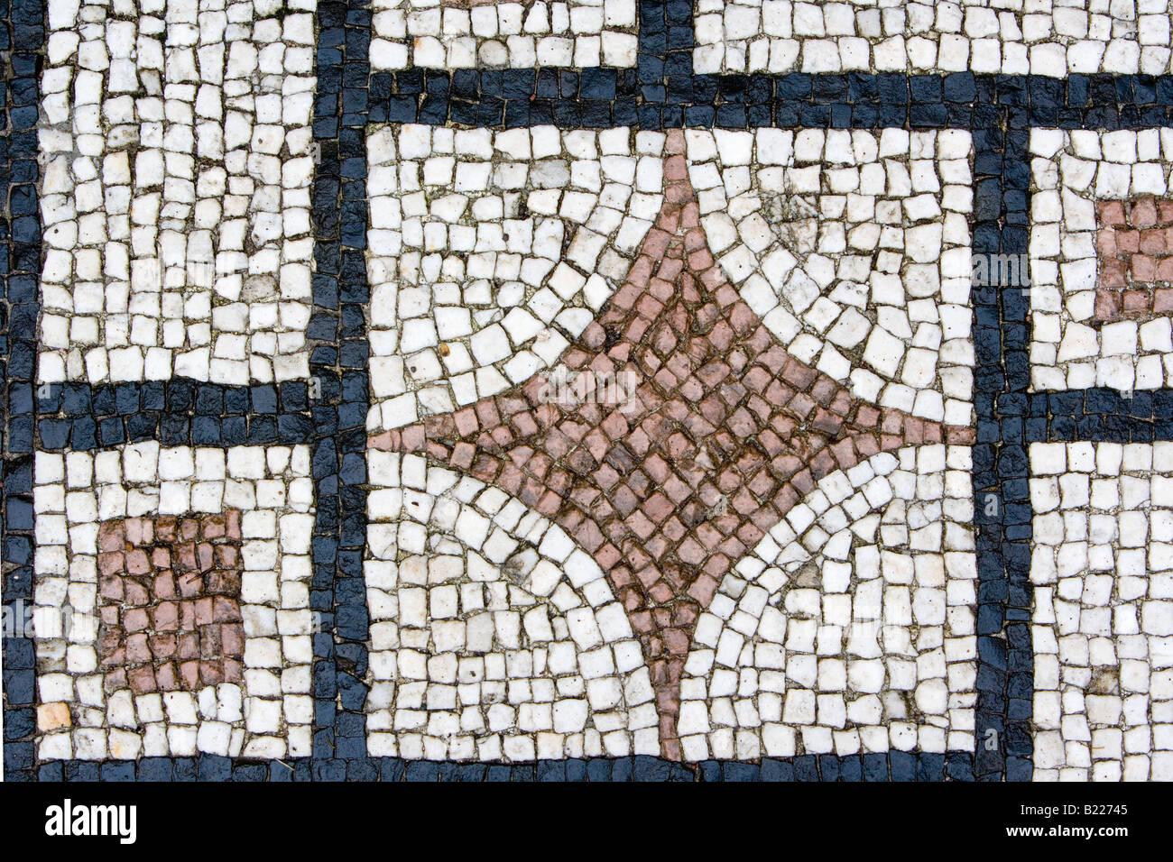 Mosaic tiled floor Hadrian s Villa Lazio Italy Stock Photo