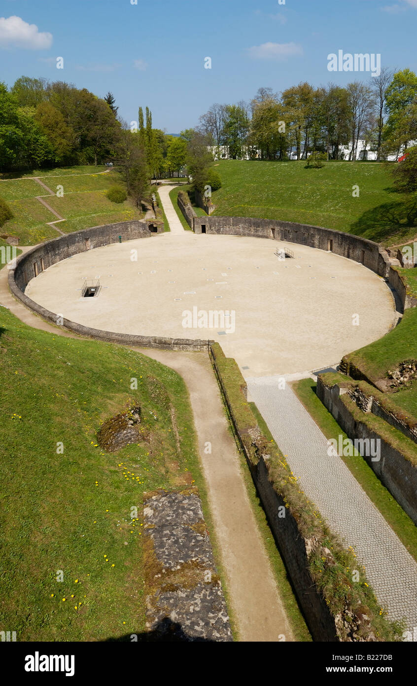 ruin of roman amphitheater, Trier, Germany, Europe Stock Photo