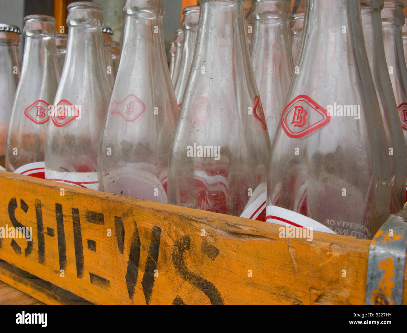 Old Case of Bottles Stock Photo Alamy