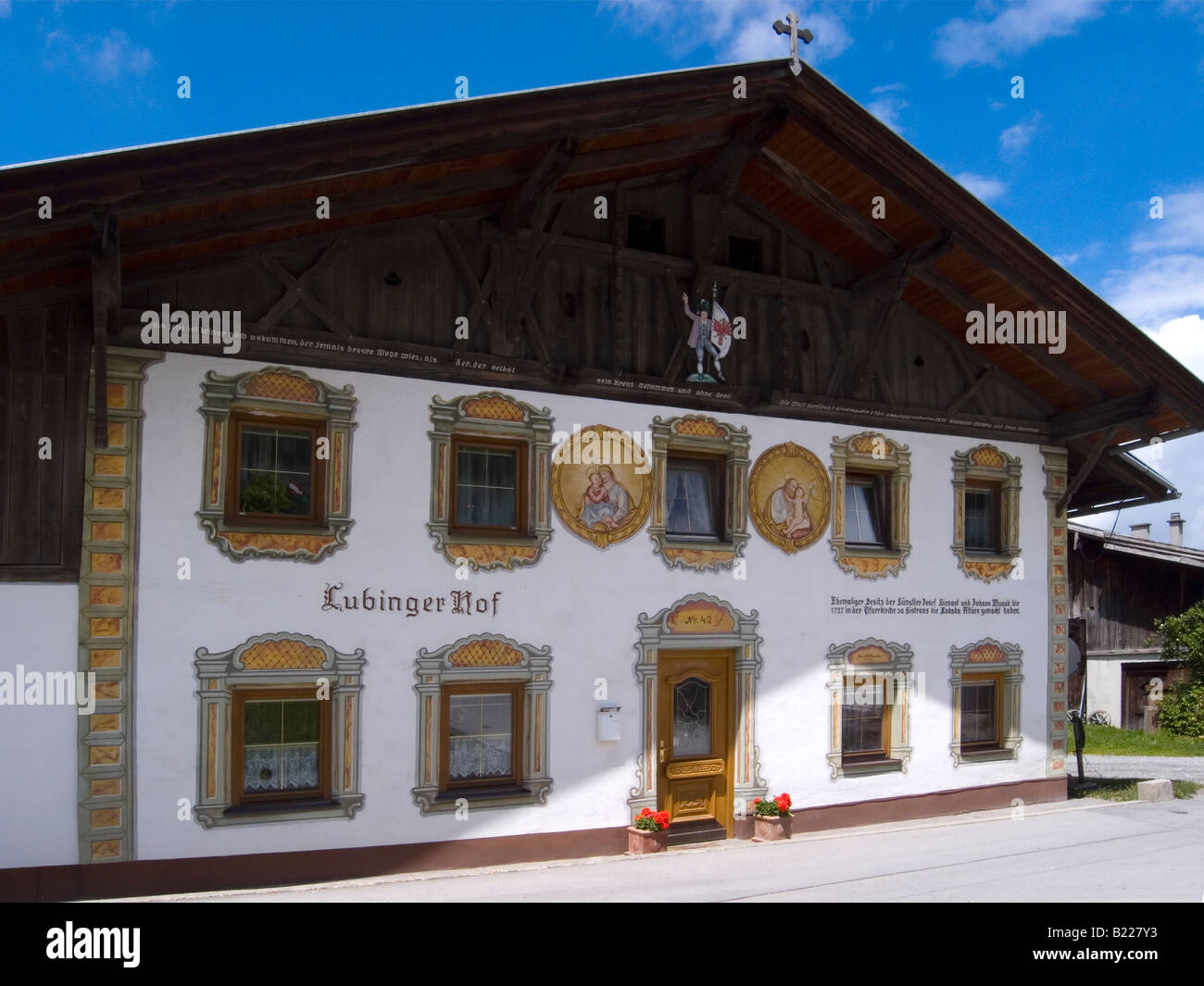 A decorated house in the village of Sistrans near Innsbruck Tirol Austria Stock Photo