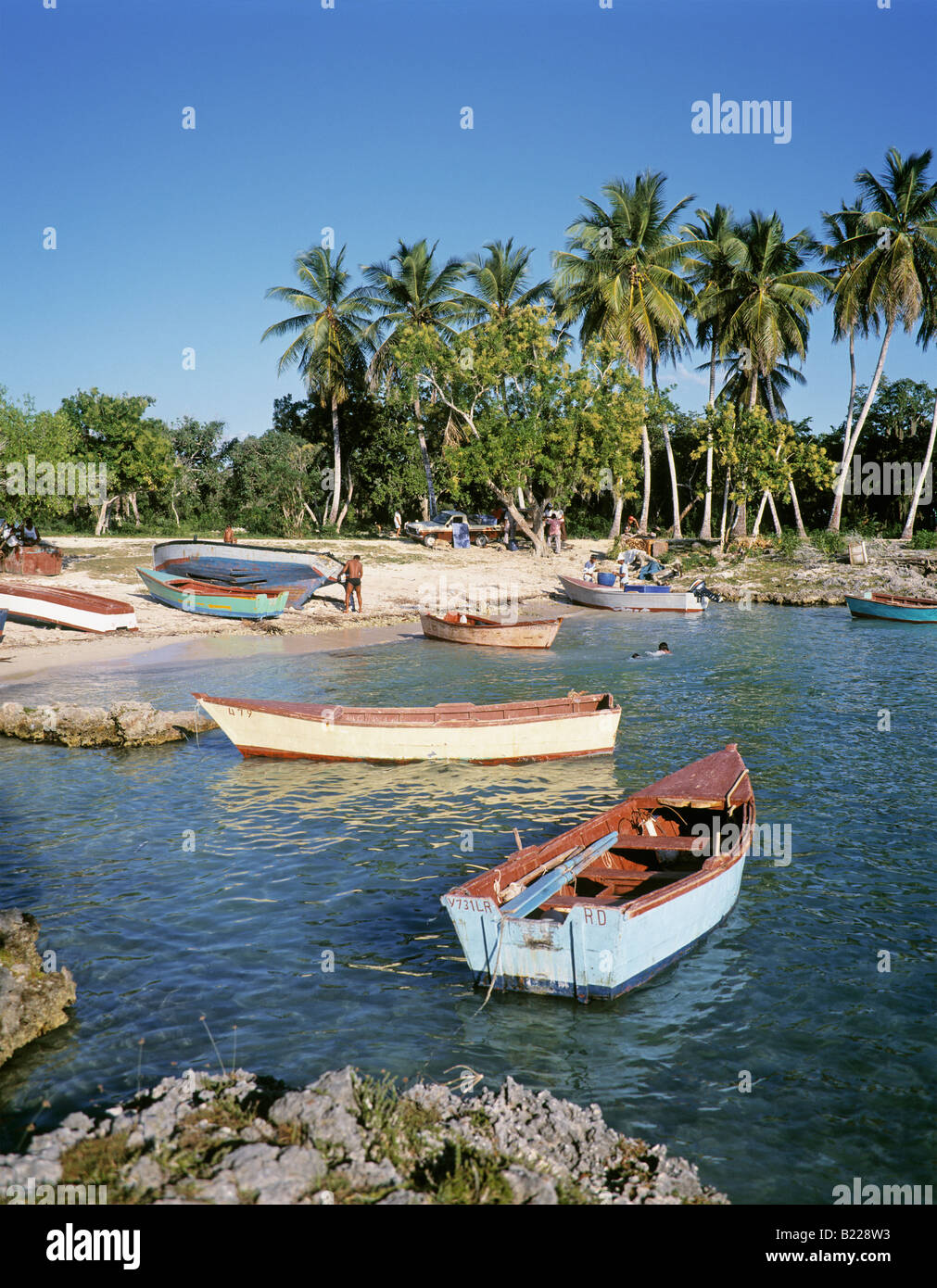Dominican Republic Bayahibe fishing village in 1990 s Stock Photo