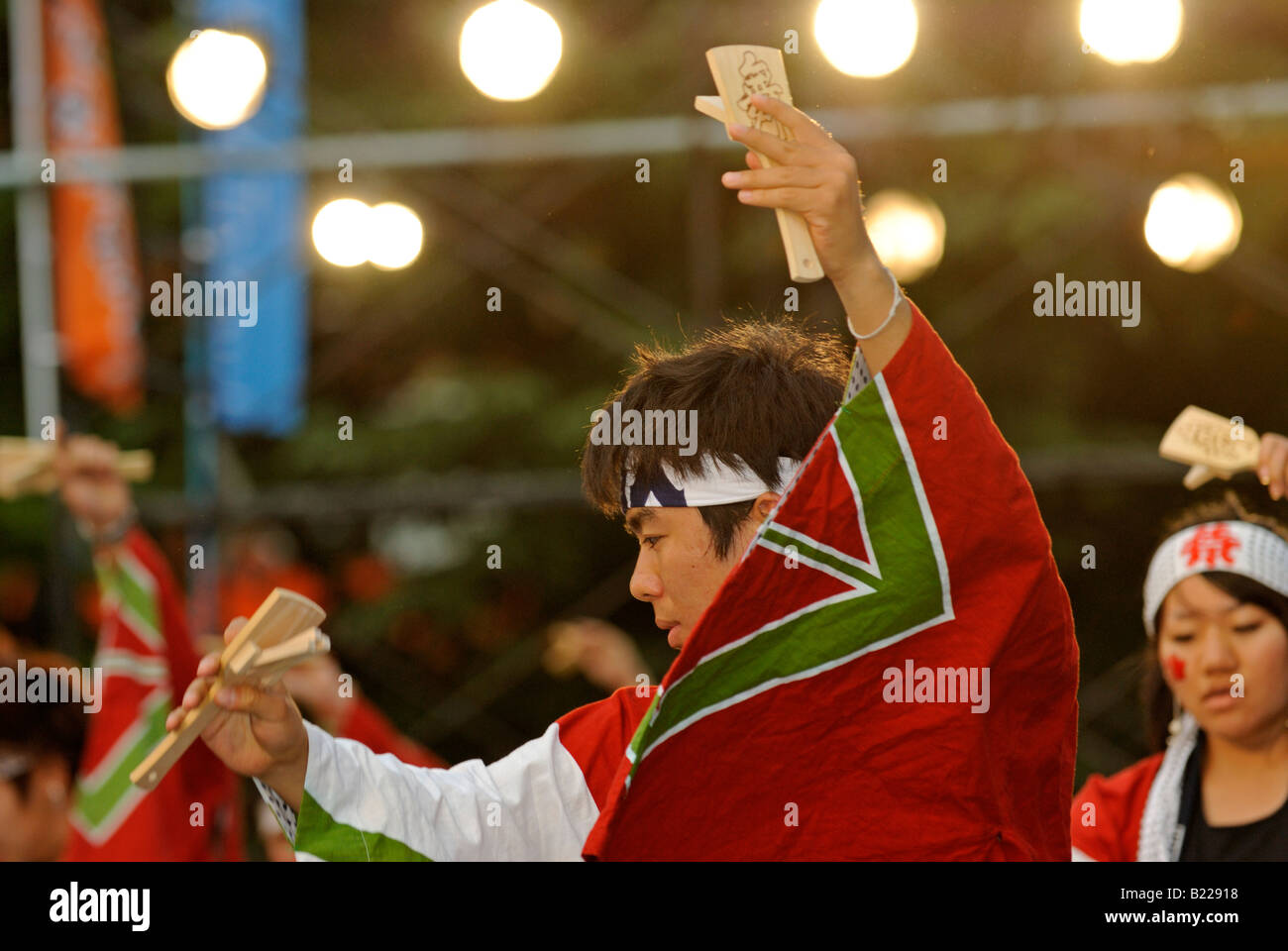 Japanese dancers performing at Michinoku YOSAKOI Festival Sendai Japan