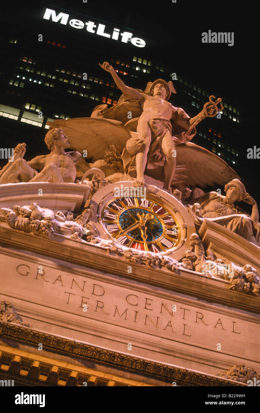 Grand central clock and Met Life NYC Stock Photo