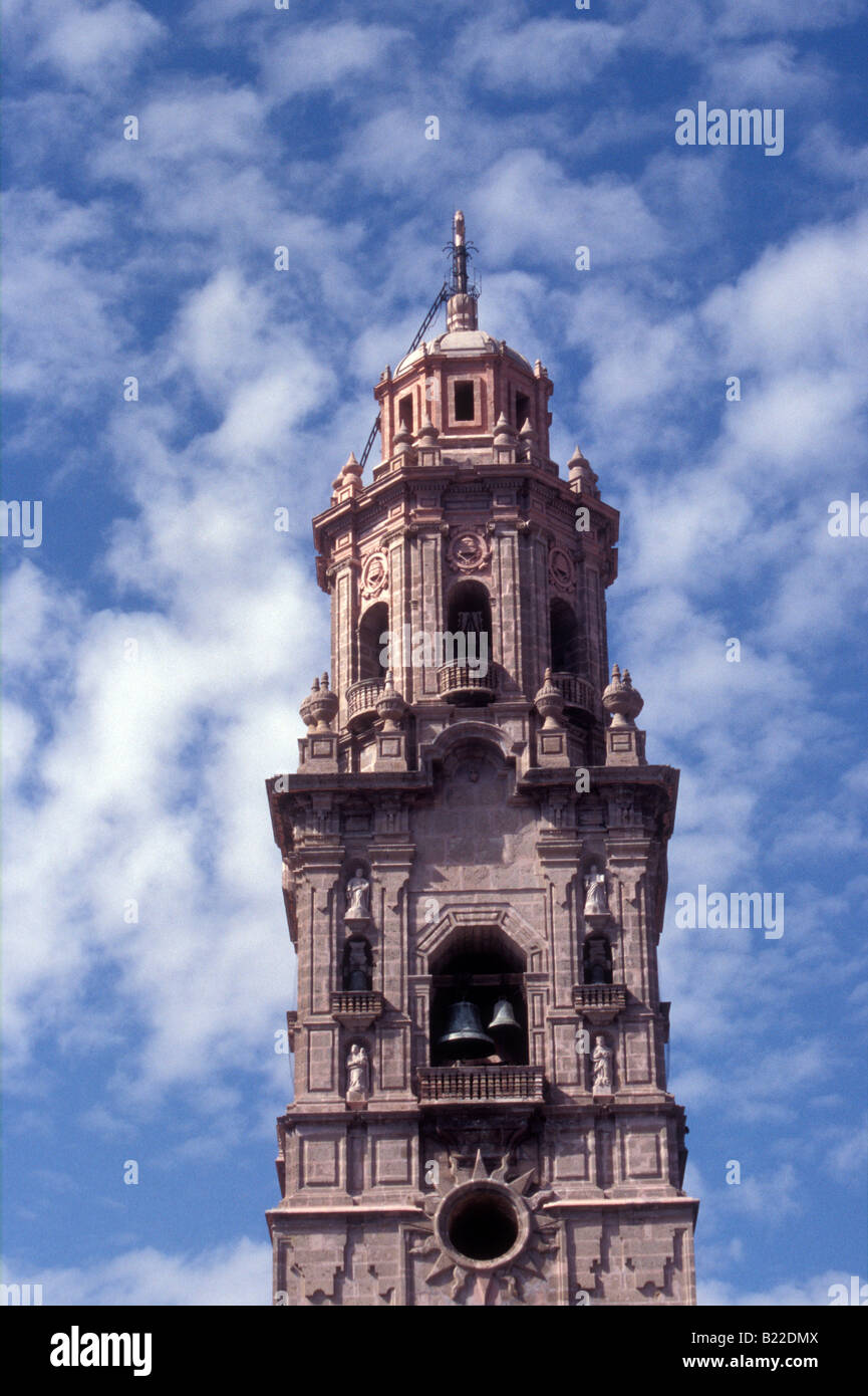 Cathedral tower in Morelia, Michoacan, Mexico Stock Photo Alamy