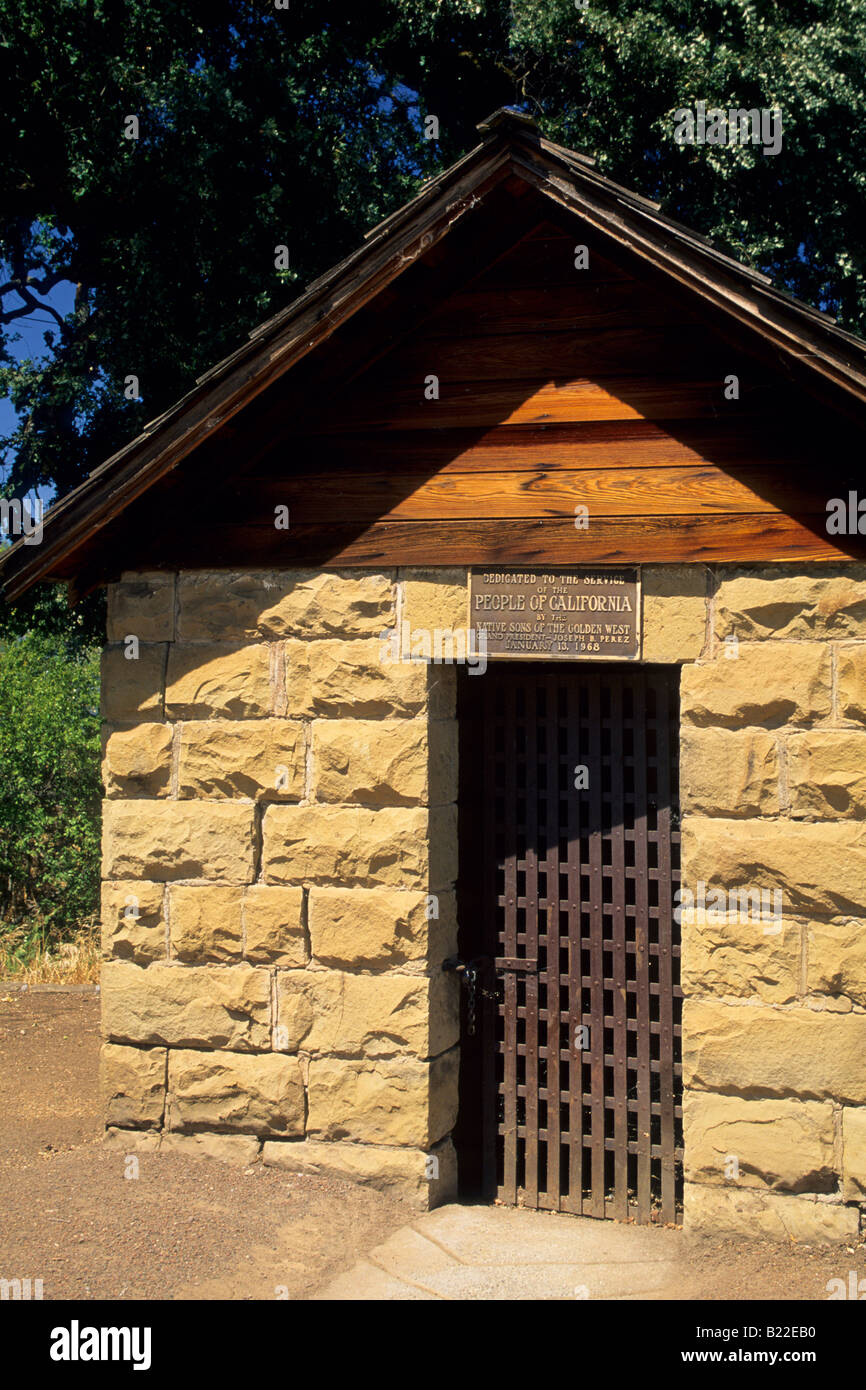 Historic old stone one room jail Lower Lake Clear Lake Lake County California Stock Photo Alamy