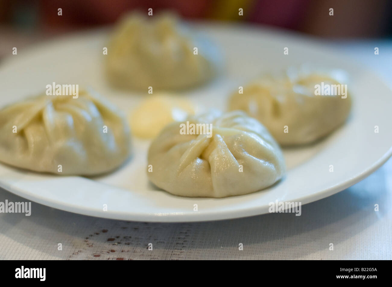 Dish of dumpling, Kazakhstan Stock Photo