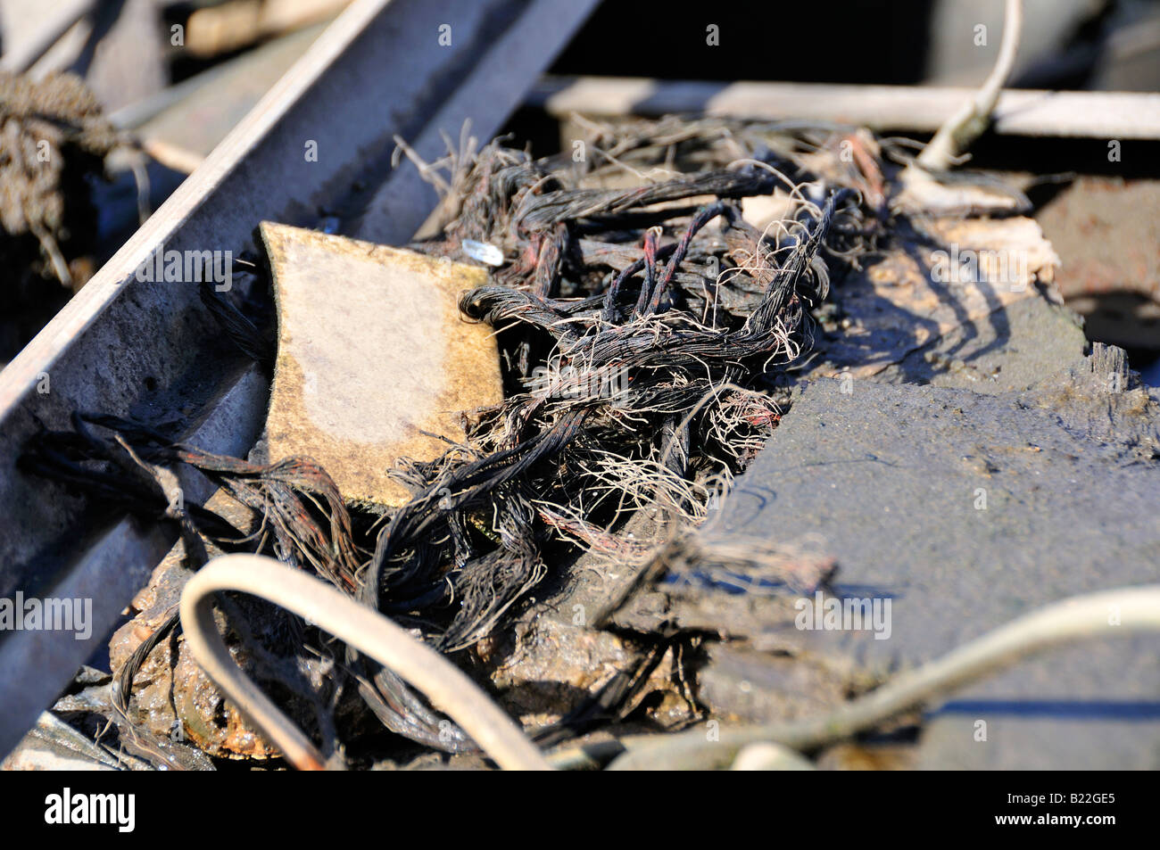 burnt electrical wire Stock Photo Alamy