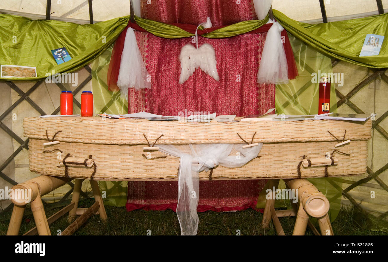 Environmentally friendly coffin made from wicker Stock Photo Alamy