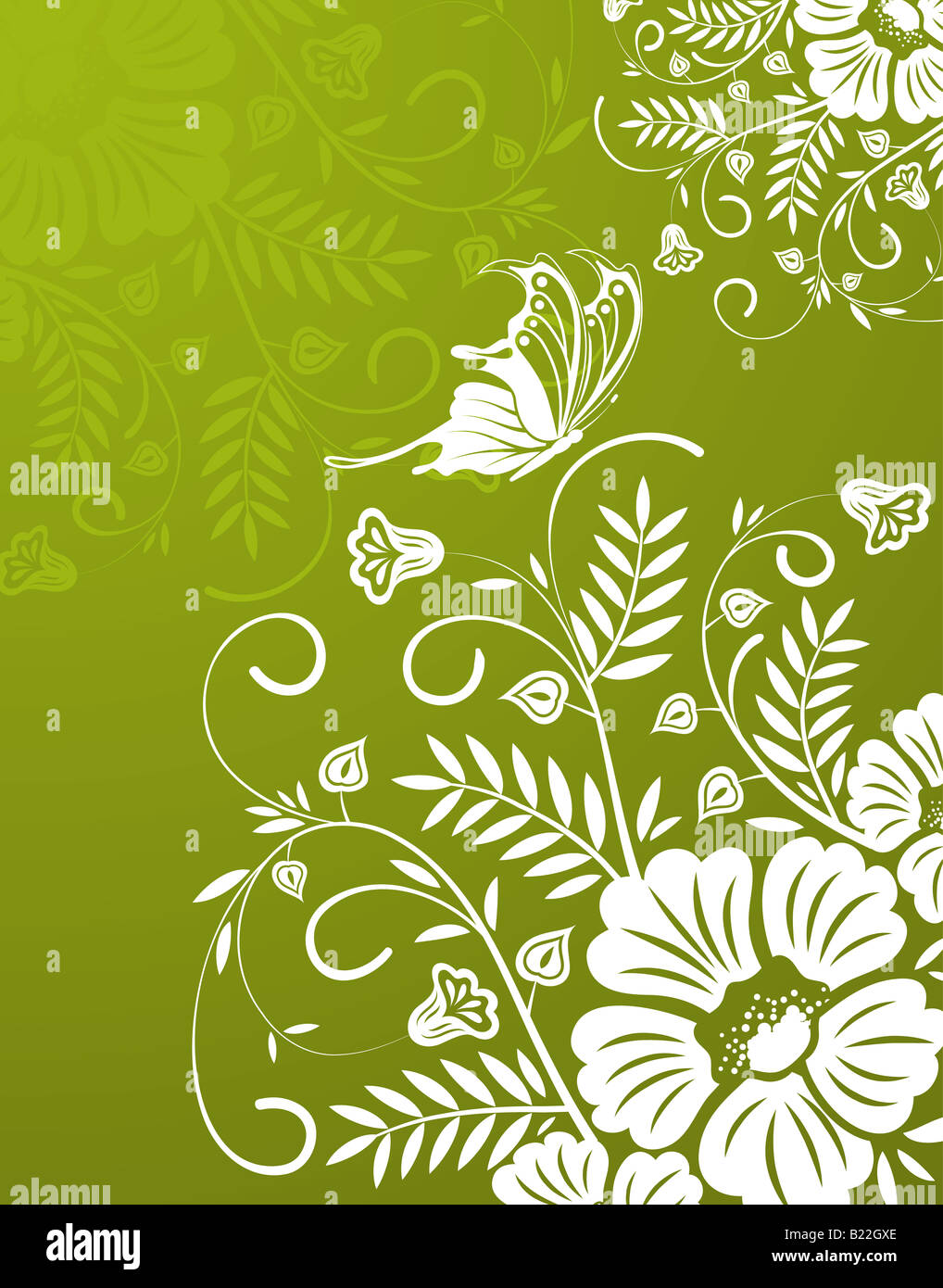 Flower background with butterfly Stock Photo - Alamy