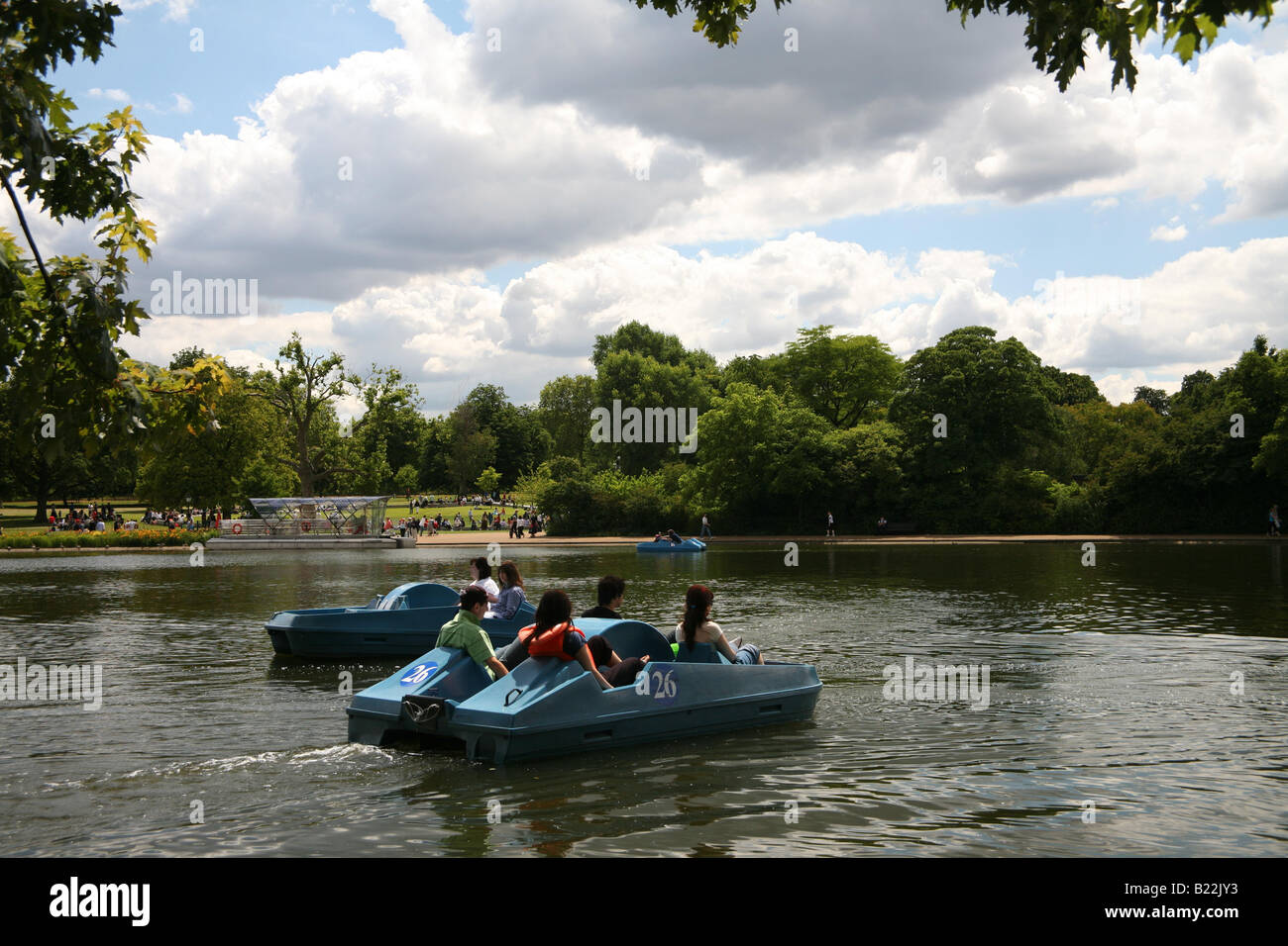 Boats on the Serpentine lake Hyde Park Stock Photo Alamy