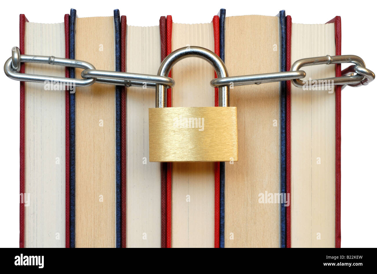 Books in chains Stock Photo Alamy