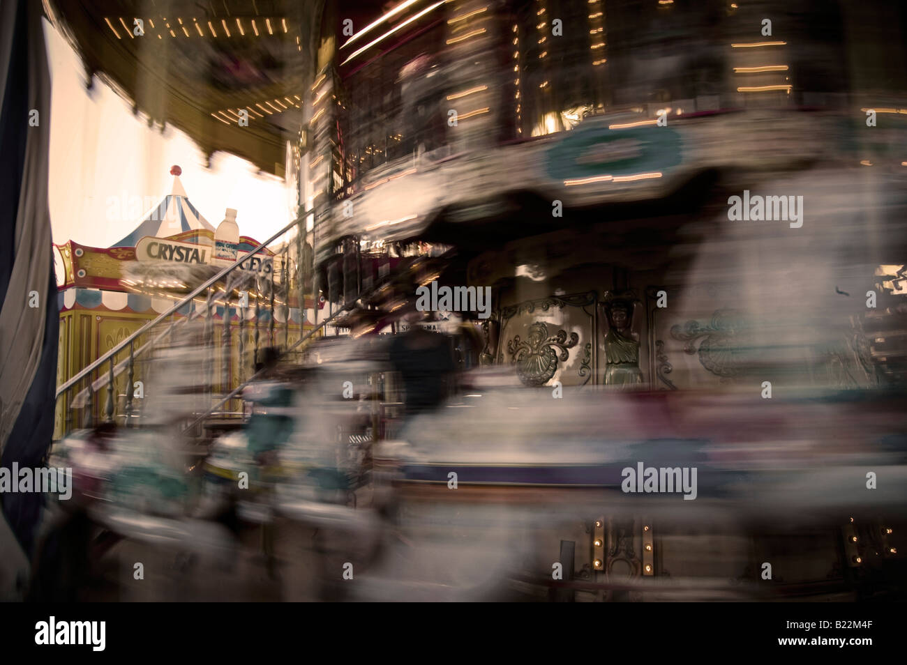 Merry go round in motion, blurred Stock Photo Alamy