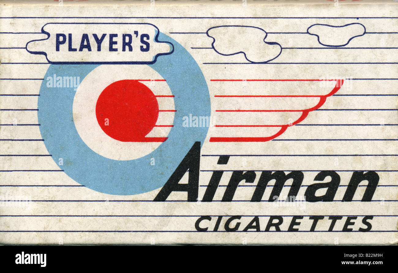 players airman cigarettes Player's Airman Cigarettes Packet 1950s FOR EDITORIAL USE ONLY Stock Photo