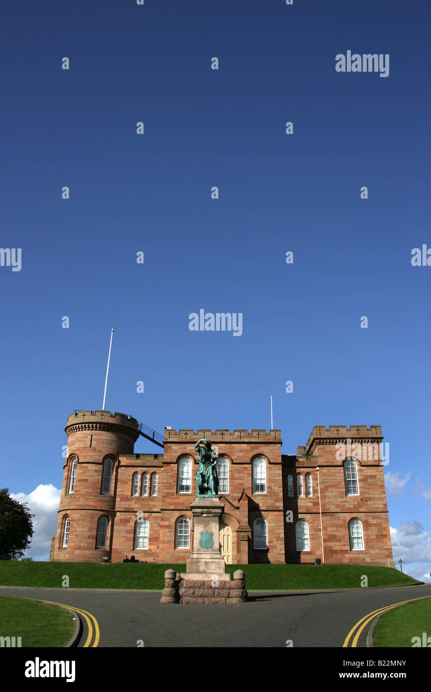 City of Inverness, Scotland. The Flora MacDonald Statue in front of