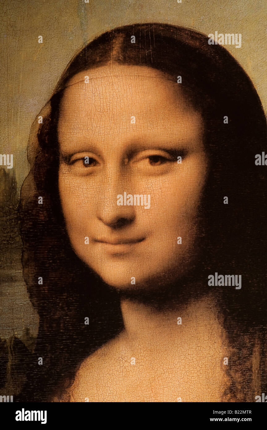 Portrait of Lisa del Giocondo (Mona Lisa) 1503-1506 by Leonardo da Vinci 1452-1519 Stock Photo