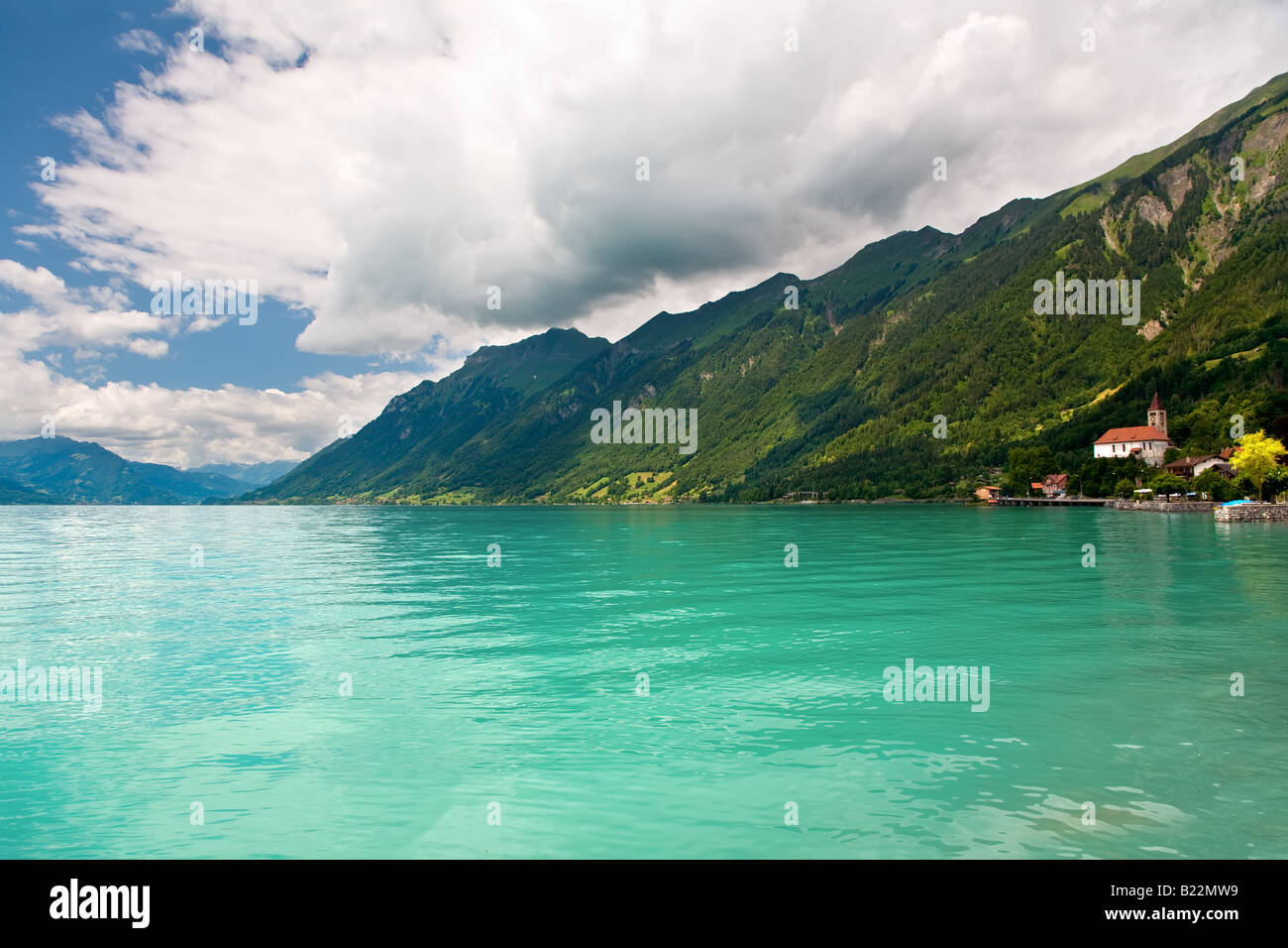 This is a view of Lake Brienz in the district of Interlaken in the ...