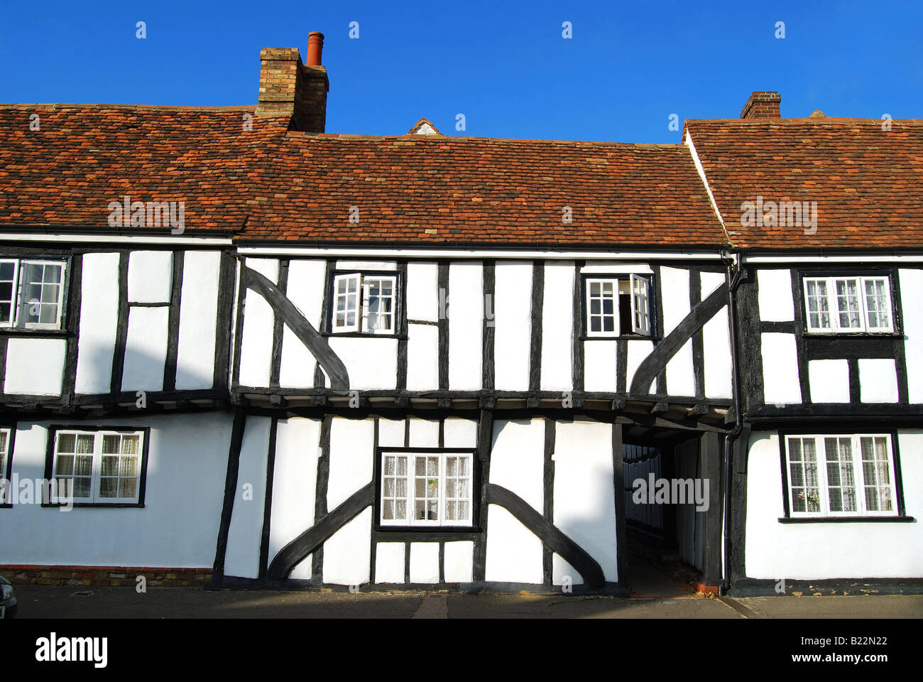 Wellpreserved medieval buildings, High Street, Elstow, Bedfordshire