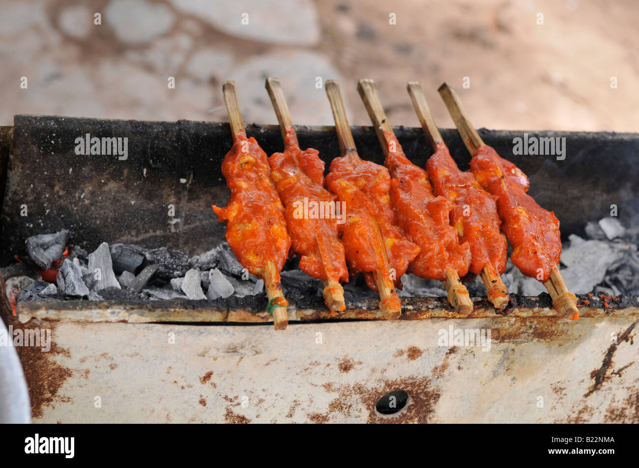 bbq chicken in sweet tamarind sauce, pig island (koh sukorn) ,  trang province , thailand Stock Photo