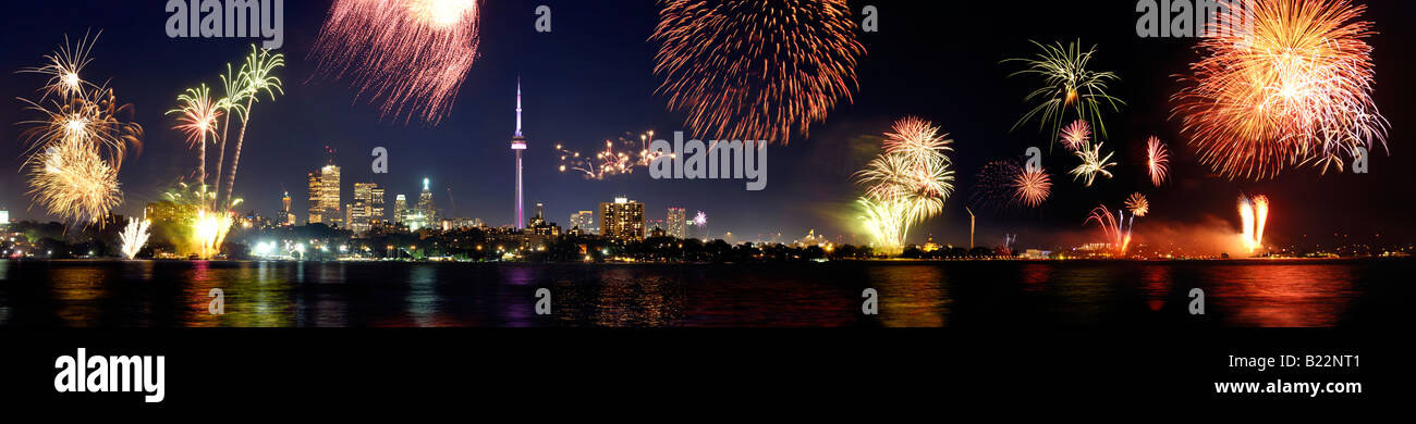 Fireworks in Toronto Stock Photo