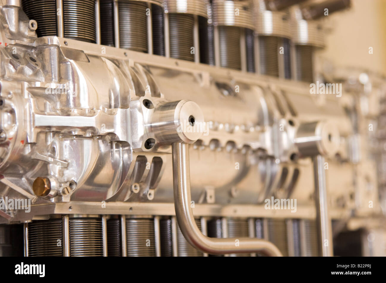 Shiny aluminium engine block Stock Photo Alamy