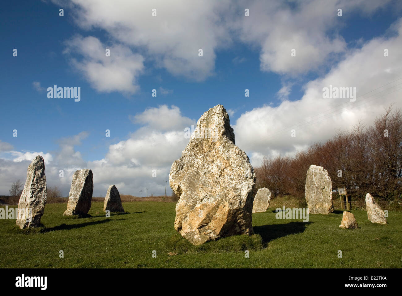 duloe stone circle near Looe cornwall Stock Photo