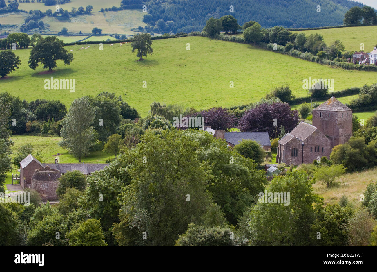 Exterior of St Michaels Church Garway Herefordshire UK founded by The