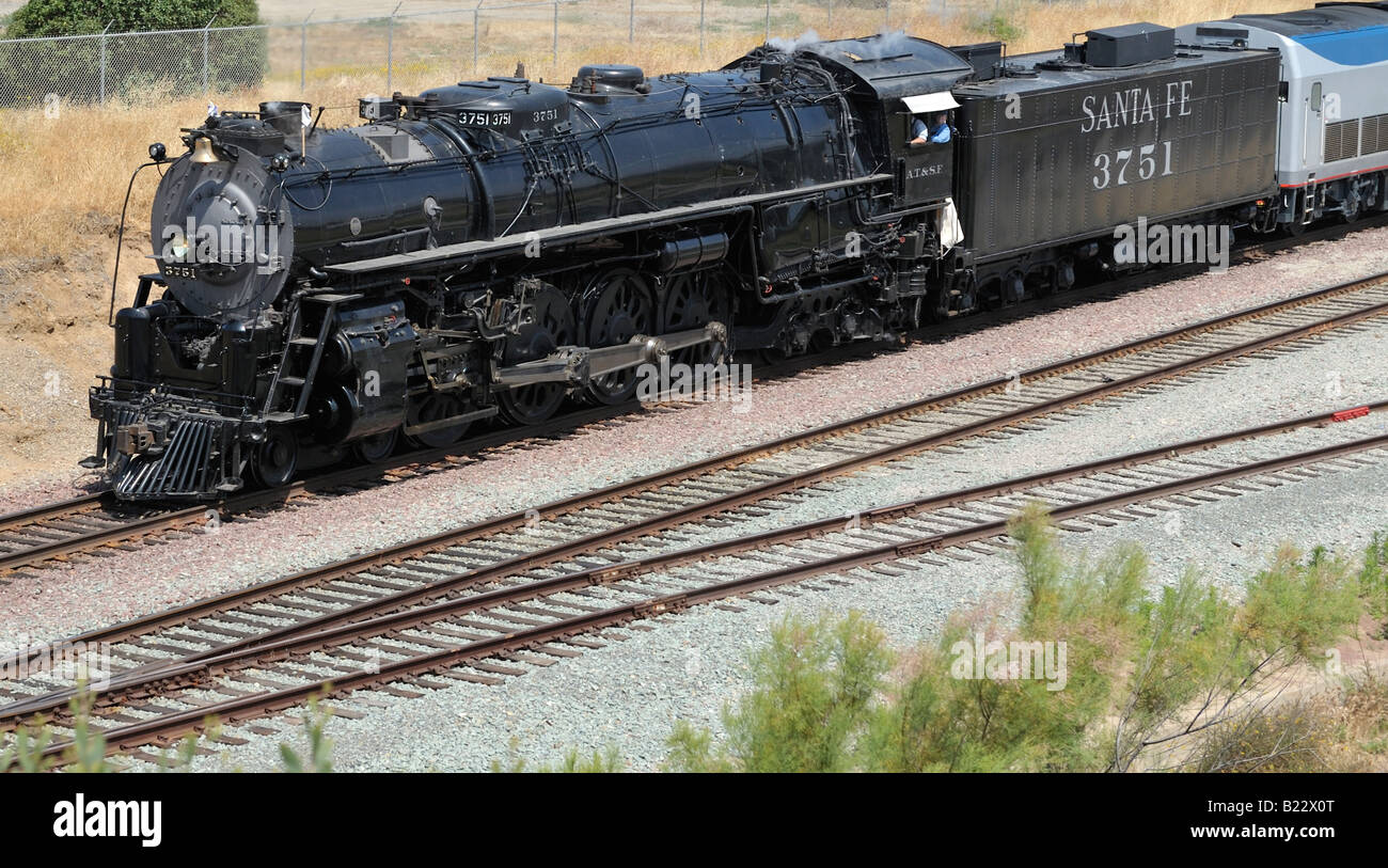Santa Fe 3751 pulling railfans to San Diego Oceanside CA 080601 30582 Stock Photo