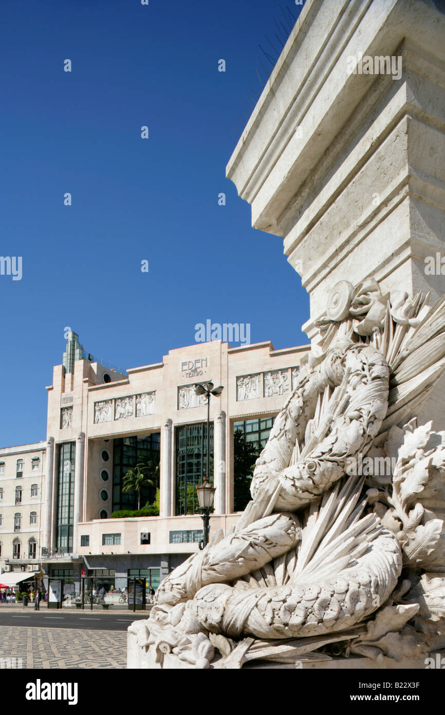 Eden hotel, Praca dos Restauradores or Square of the Restorers, Lisbon, Portugal. Stock Photo