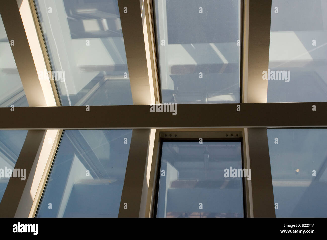 A skylight in an apartment. Skylights maximise the amout of light that ...