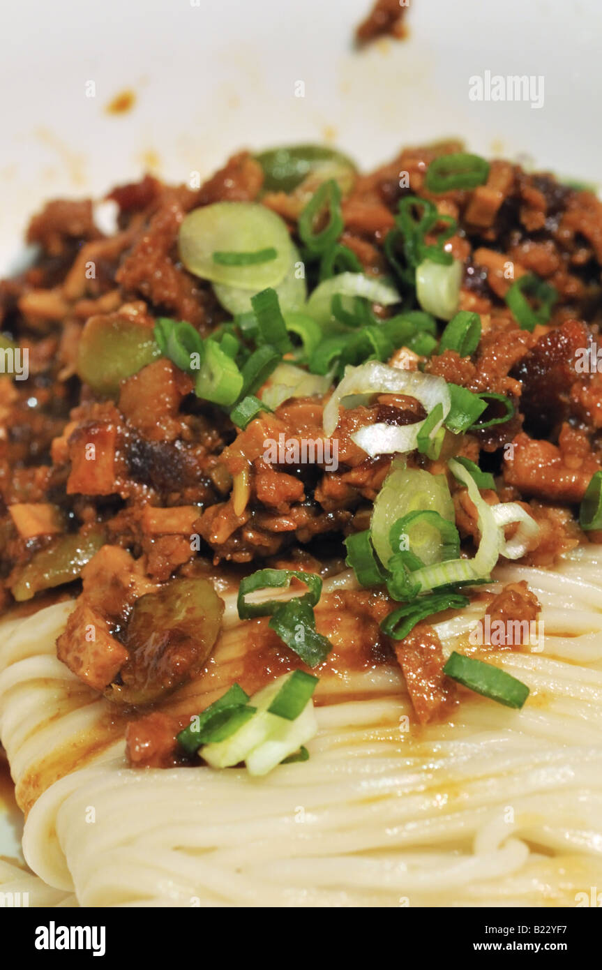 Minced pork noodles Stock Photo Alamy