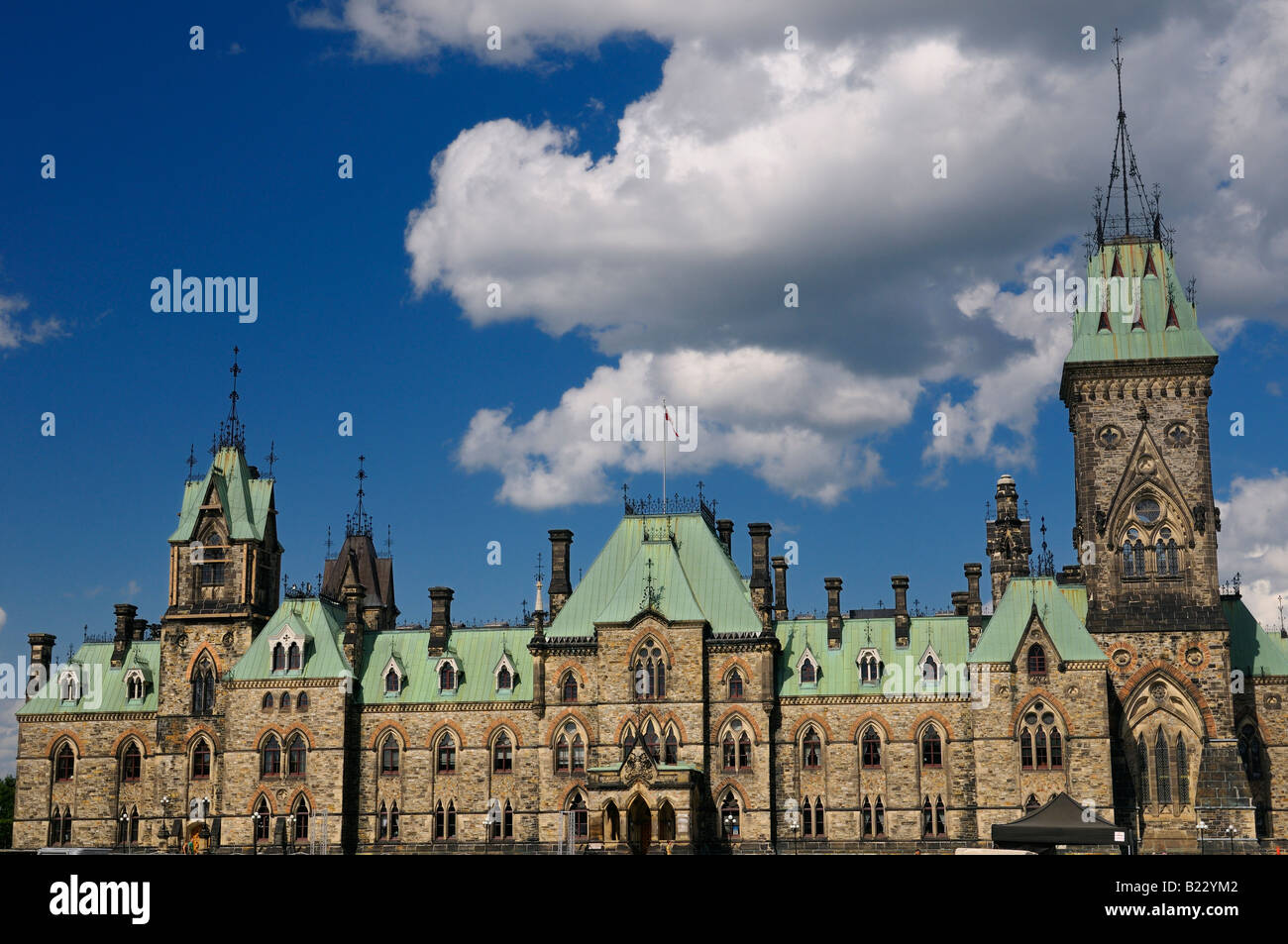 East Block of the Ottawa Parliament Buildings on Parliament Hill legislature of the Federal Government of Canada Stock Photo