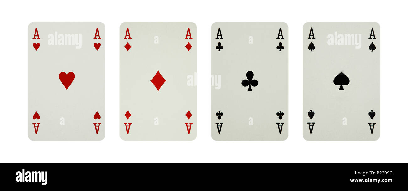 Ace of hearts diamonds clubs spades cards Stock Photo - Alamy