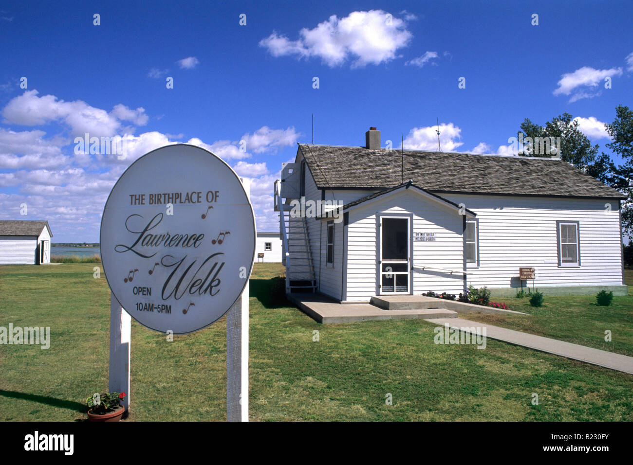 Signboard in front of house, Strasburg, Emmons County, North Dakota
