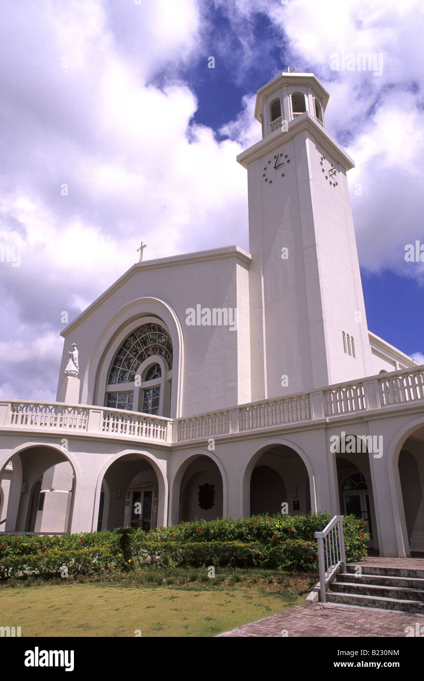 Low angle view of cathedral, Dulce Nombre De Maria Cathedral, Hagatna, Guam Stock Photo