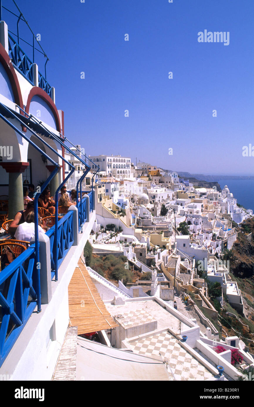 High angle view of town, Santorini, Greece Stock Photo