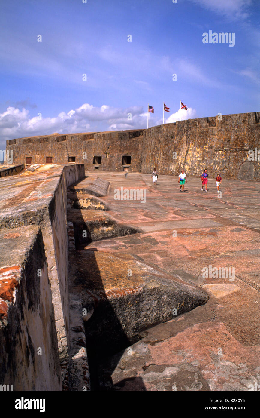 Tourists in fortress Puerto Rico Greater Antilles West Indies Stock Photo