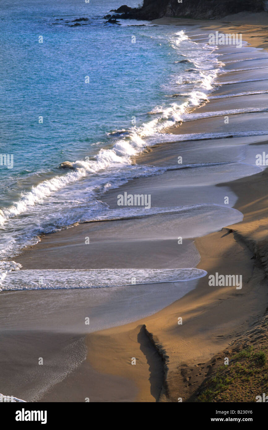 Tide on beach, Puerto Rico, Greater Antilles, West Indies Stock Photo