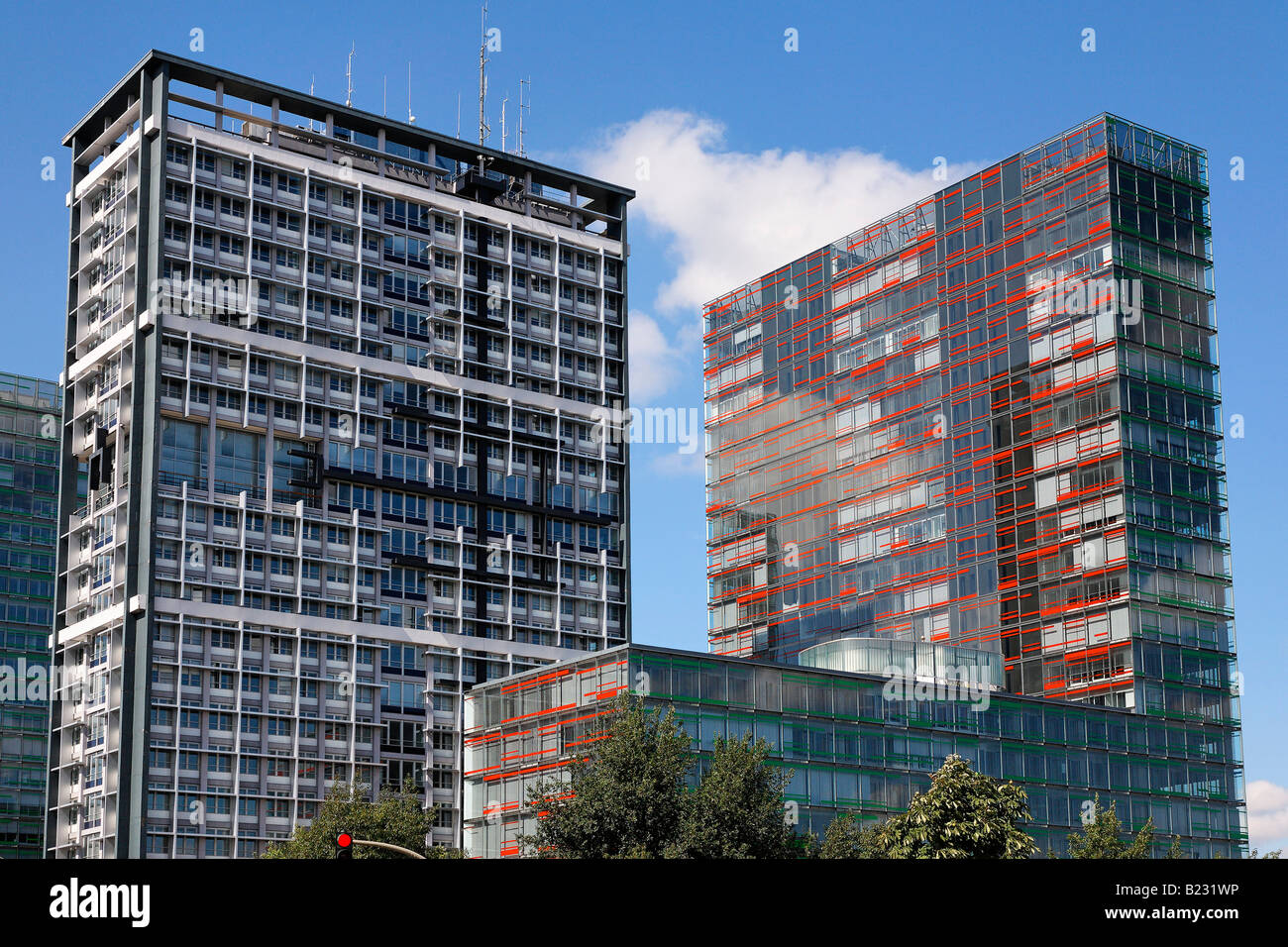 Office buildings in city, Berliner Tor-Center, Hamburg, Germany Stock