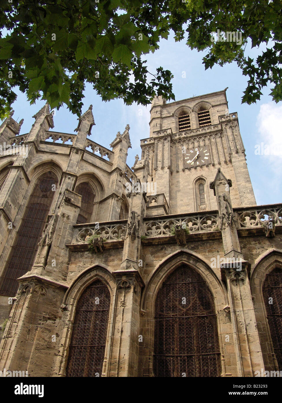Low angle view of church, Saint-Nazaire Cathedral, Beziers, Herault, Languedoc-Roussillon, France Stock Photo