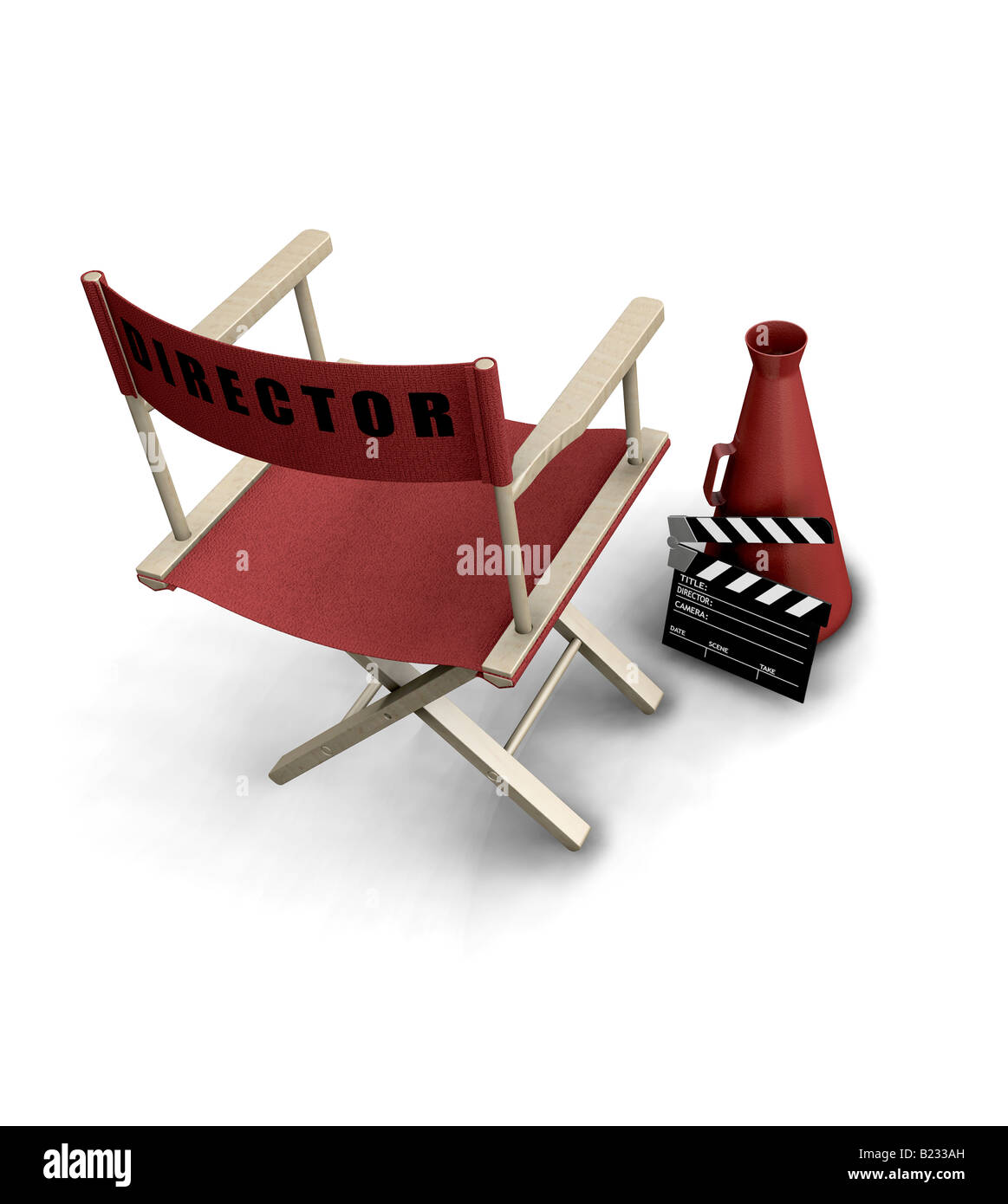 3D render of a directors chair Stock Photo