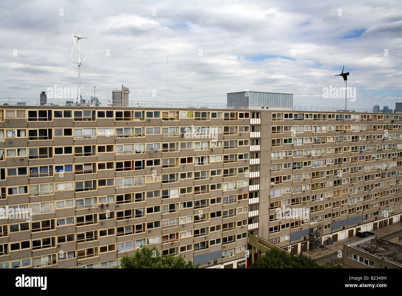 Vertical Axis Wind Turbines on top of a Council Estate in South London