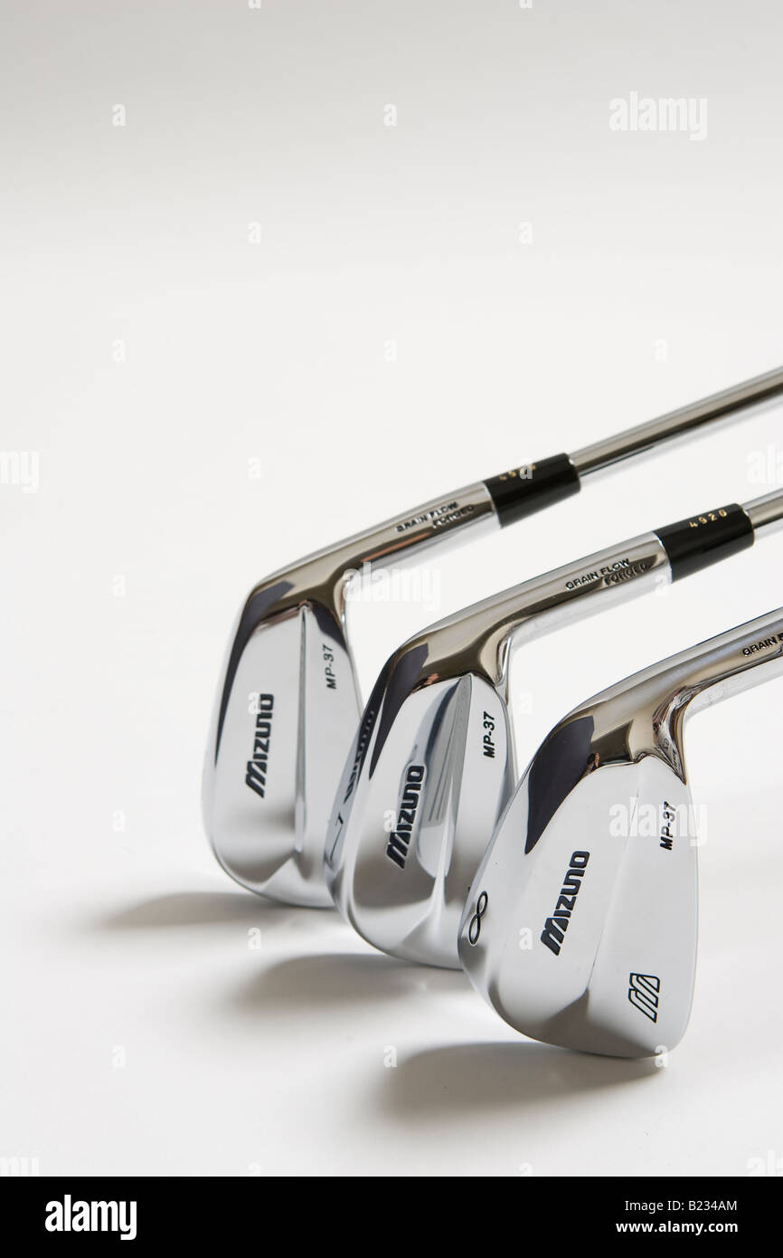 Set of golf irons Stock Photo Alamy