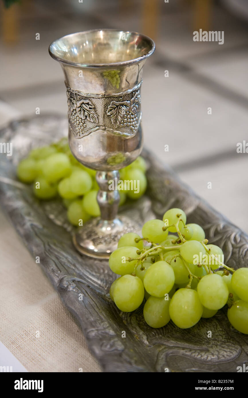 Photo of Jewish Traditional Kiddush Goblet and Grapes Stock Photo Alamy